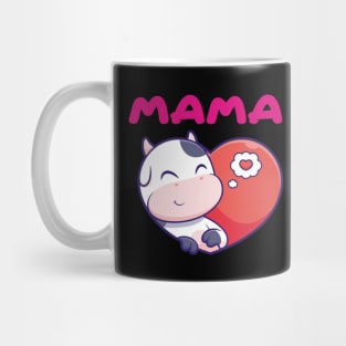 cute cow love heart Mama Mug